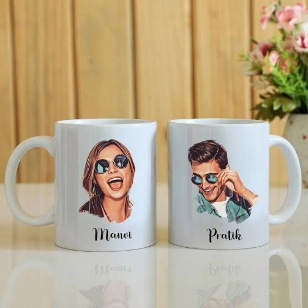 personalised sublimation couple photo mug