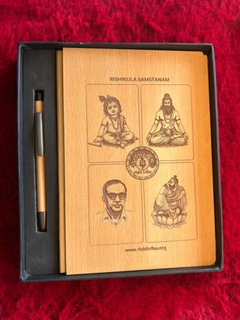 Personalized wooden engraved diary and pen gift set with custom photo and name – premium bamboo diary gift India
