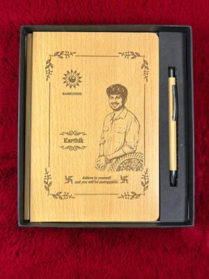 Personalized Wooden Engraved Diary with Name & Photo
