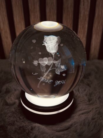 3D Crystal Ball Lamp with Rotating Base