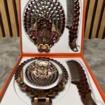 Antique Peacock Mirror and Comb Gift Set - Modakseja