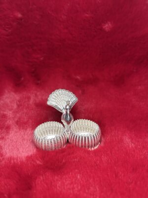 German Silver Peacock Kumkum Holder with beautiful peacock design and premium German silver finish- Modakseja