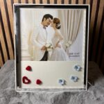 Personalized LED Photo Frame with Heart & Flower Design