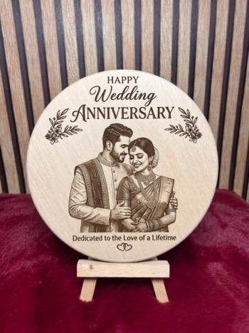 Round Moulded Engravable Plaque – 6x6 Inch Premium Wooden Plaque