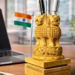 Customized Ashoka Pillar Pen Stand with Indian Flag - Modakseja