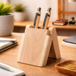 Engravable Wooden Dual Pen Stand - Modakseja