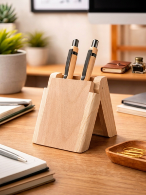Engravable Wooden Dual Pen Stand - Modakseja