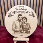 Round Moulded Engravable Plaque – 6x6 Inch Premium Wooden Plaque