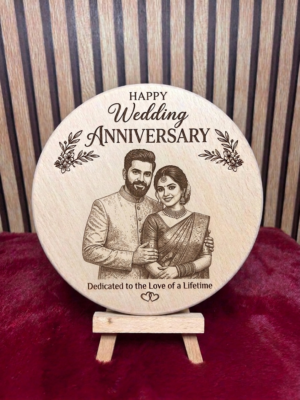 Round Moulded Engravable Plaque – 6x6 Inch Premium Wooden Plaque