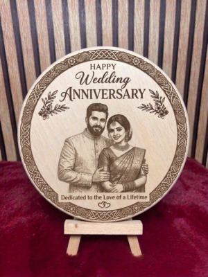 Round Moulded Engravable Plaque – 7.5x7.5 Inch Premium Wooden Plaque