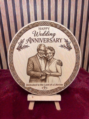 Round Moulded Engravable Plaque – 7.5x7.5 Inch Premium Wooden Plaque