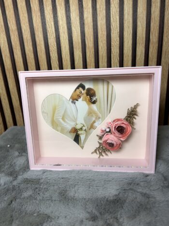 personalized pink rectangle heart photo frame
