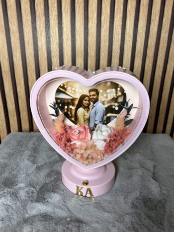 pink heart led frame with personalized photo