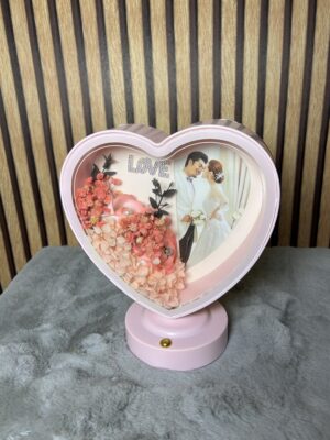 pink heart led frame with personalized photo