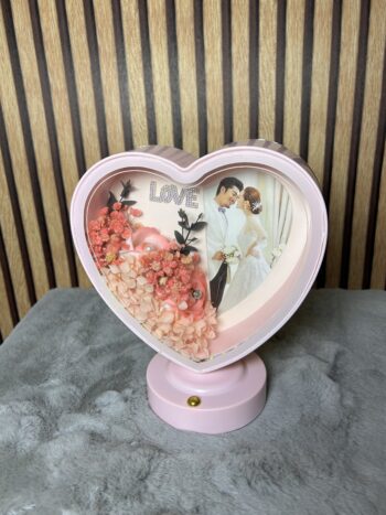 pink heart led frame with personalized photo