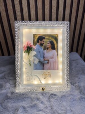 Personalized LED Photo Frame with Crystal Border - Modakseja