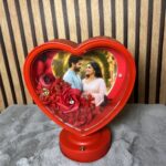 red heart led frame with personalized photo