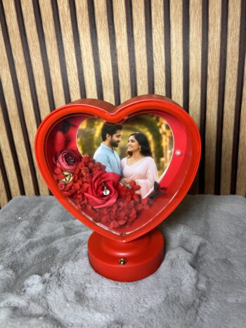 red heart led frame with personalized photo