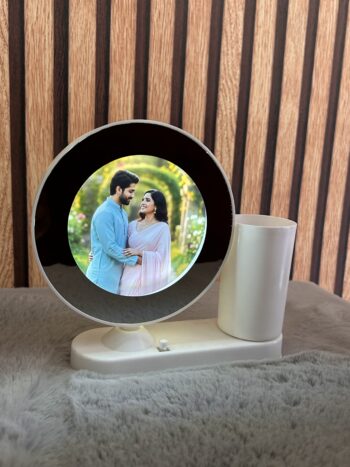 Round Magic Mirror Photo Frame with Pen Holder - Modakseja