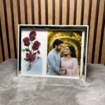 Personalized Rectangle Photo Frame with Rose - Modakseja