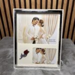 Personalized Two Photo Rectangle Frame with Rose - Modakseja