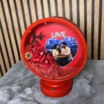 Red Round LED Frame with Heart Shape Photo Design - Modakseja