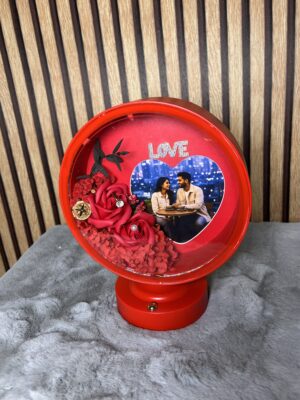 Red Round LED Frame with Heart Shape Photo Design - Modakseja