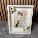 Personalized White Square Photo Frame with Roses - Modakseja